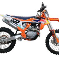 Exhaust compatible with Ktm XC-F 450 2019-2022, Pentacross FULL Titanium, Racing full system exhaust, including removable db killer/spark arrestor 