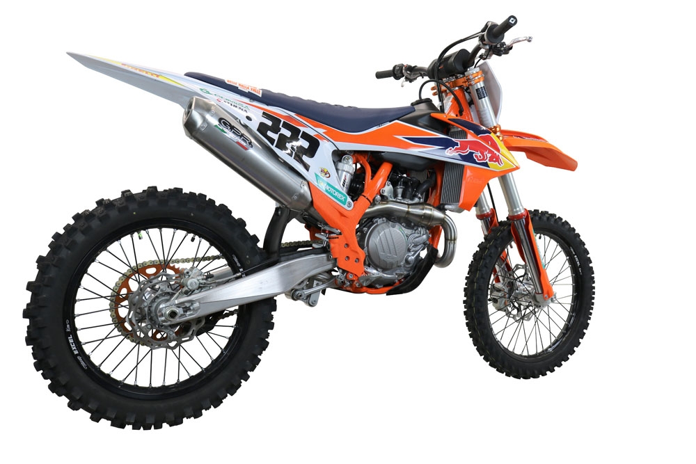 Exhaust compatible with Ktm XC-F 450 2019-2022, Pentacross FULL Titanium, Racing full system exhaust, including removable db killer/spark arrestor 