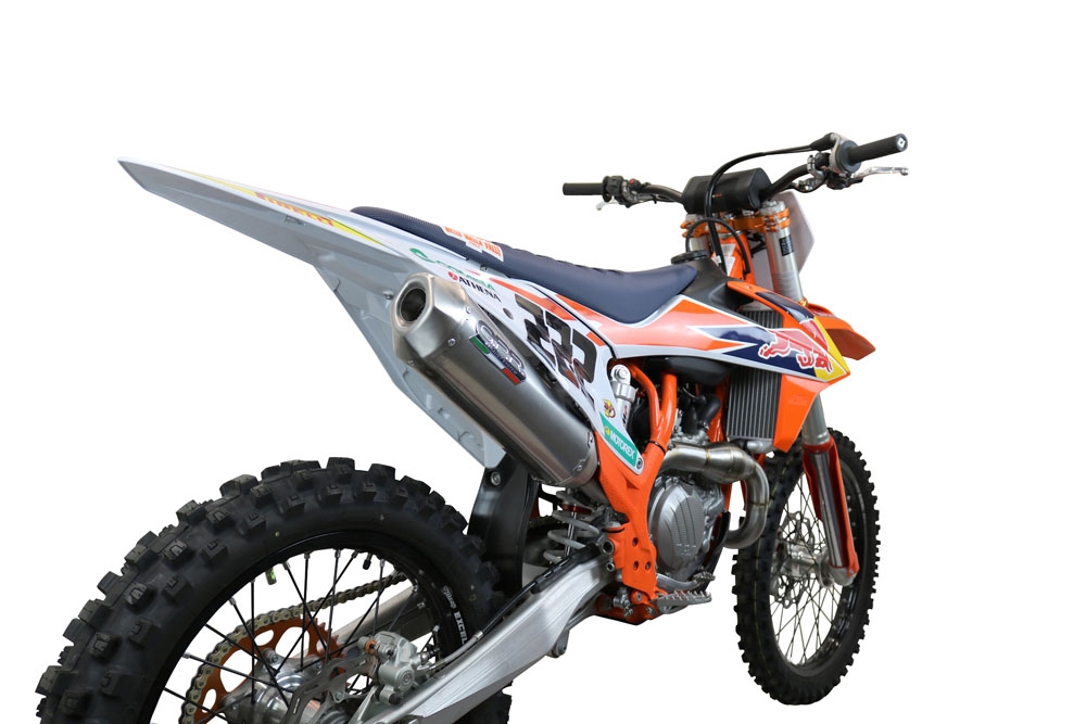 Exhaust compatible with Husqvarna FC 450 2023-2025, Pentacross FULL Titanium, Racing full system exhaust, including removable db killer/spark arrestor 