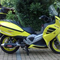 Exhaust compatible with Malaguti Spidermax 500 GT 2004-2011, Power Bomb, Homologated legal slip-on exhaust including removable db killer and link pipe 