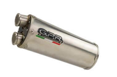 Exhaust compatible with Cf Moto 800 Mt Sport 2022-2024, Dual Titanium, Homologated legal slip-on exhaust including removable db killer and link pipe 