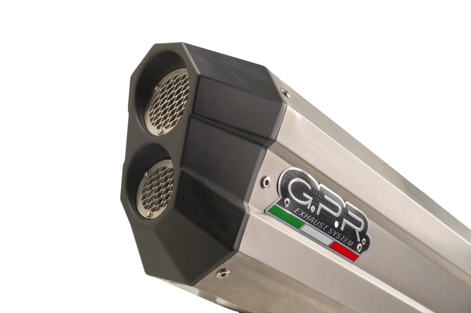 Exhaust compatible with Bmw R 1250 Gs -Adventure 2021-2024, Hyper Sonic Titanium, Homologated legal slip-on exhaust including removable db killer and link pipe 