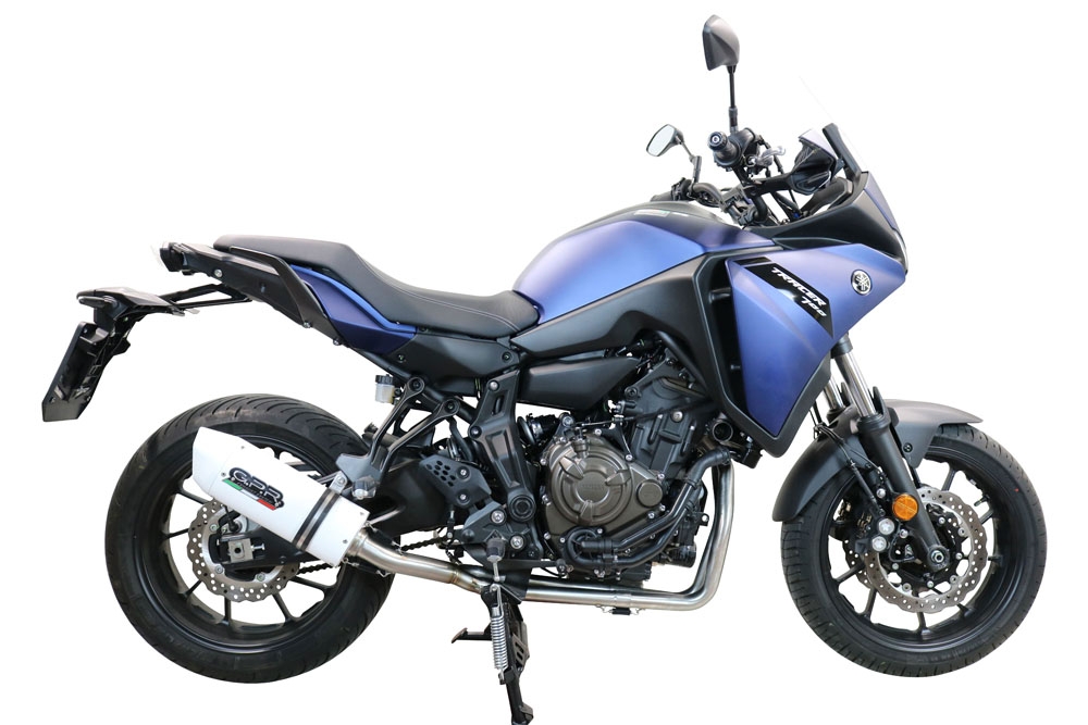 Exhaust compatible with Yamaha Tracer 7 GT 2020-2024, Albus Ceramic, full system exhaust legal for UK and non-EU countries including removable db killer 