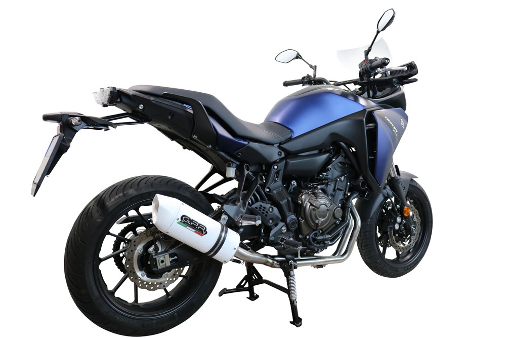 Exhaust compatible with Yamaha Tracer 7 GT 2020-2024, Albus Ceramic, full system exhaust legal for UK and non-EU countries including removable db killer 