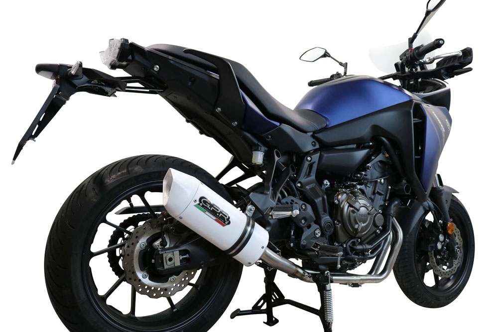 Exhaust compatible with Yamaha Tracer 7 GT 2020-2024, Albus Ceramic, full system exhaust legal for UK and non-EU countries including removable db killer 