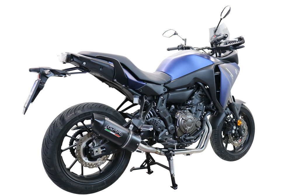 Exhaust compatible with Yamaha Tracer 7 2021-2024, Furore Nero, full system exhaust legal for UK and non-EU countries including removable db killer 