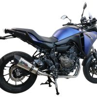 Exhaust compatible with Yamaha Tracer 7 GT 2020-2024, GP Evo4 Titanium, Homologated legal full system exhaust, including removable db killer and catalyst 