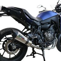 Exhaust compatible with Yamaha Tracer 7 GT 2020-2024, GP Evo4 Titanium, Homologated legal full system exhaust, including removable db killer and catalyst 
