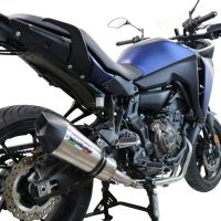 Exhaust compatible with Yamaha Tracer 7 GT 2020-2024, GP Evo4 Titanium, Homologated legal full system exhaust, including removable db killer and catalyst 