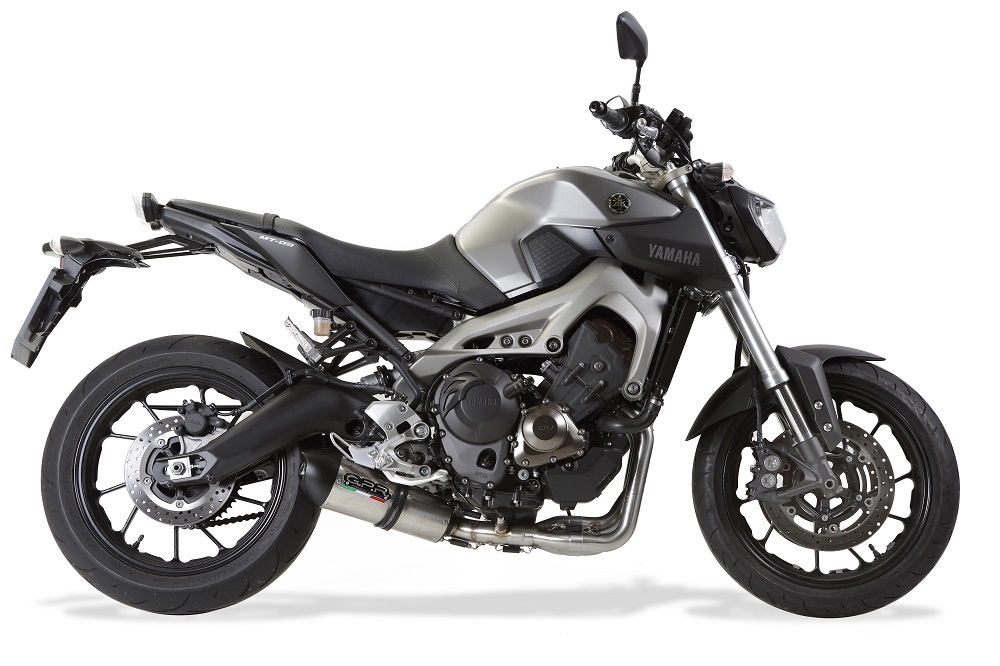 Exhaust compatible with Yamaha Mt-09 2017-2020, GP Evo4 Titanium, Homologated legal full system exhaust, including removable db killer and catalyst 