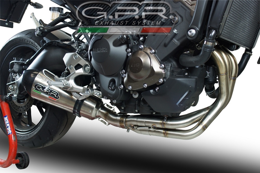 Exhaust compatible with Yamaha Mt-09 2017-2020, GP Evo4 Titanium, Homologated legal full system exhaust, including removable db killer and catalyst 