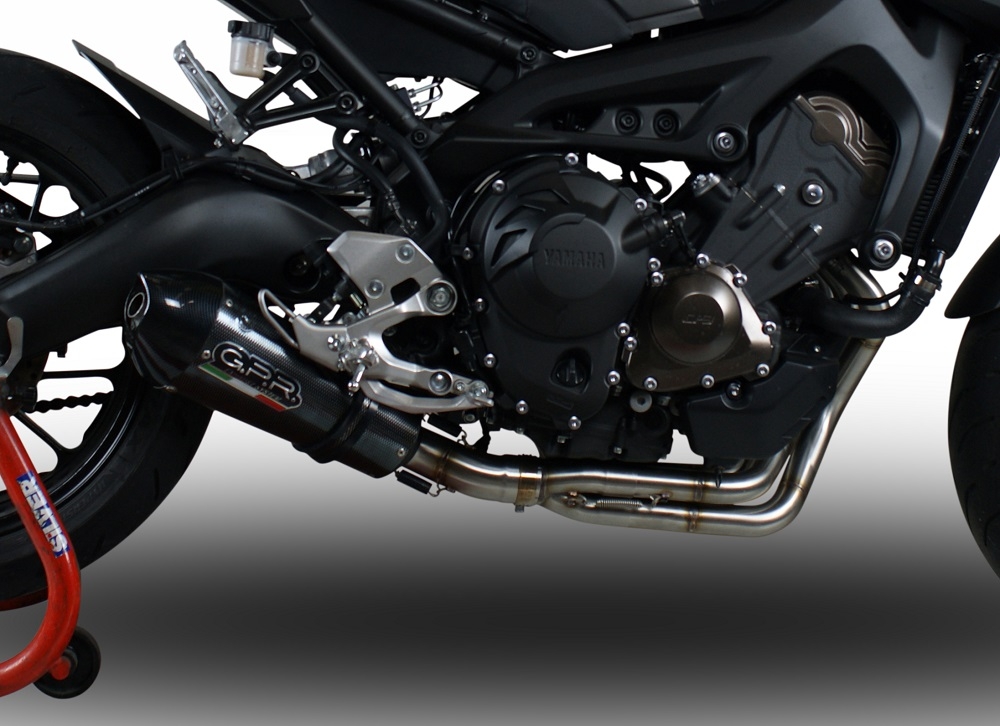 Exhaust compatible with Yamaha XSR900 2016-2021, GP Evo4 Poppy, Homologated legal full system exhaust, including removable db killer and catalyst 