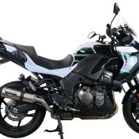 Exhaust compatible with Kawasaki Versys 1000 I.E. 2019-2020, M3 Inox , Homologated legal slip-on exhaust including removable db killer and link pipe 