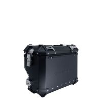 GPR TECH Pair of side cases aluminum made with contoured right side,no rack included, black color Capacity 38 LT. + 32 LT.