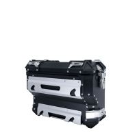 GPR TECH Pair of side cases aluminum made with contoured right side,no rack included, black color Capacity 38 LT. + 32 LT.
