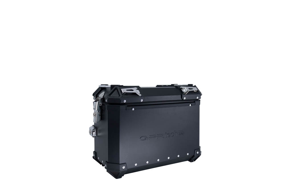 GPR TECH compatible with  BMW R 1300 GS Adventure 2023/2025 GPR TECH Pair of side cases aluminum made, black color with specific pannier holder Capacity 38 LT. + 38 LT.