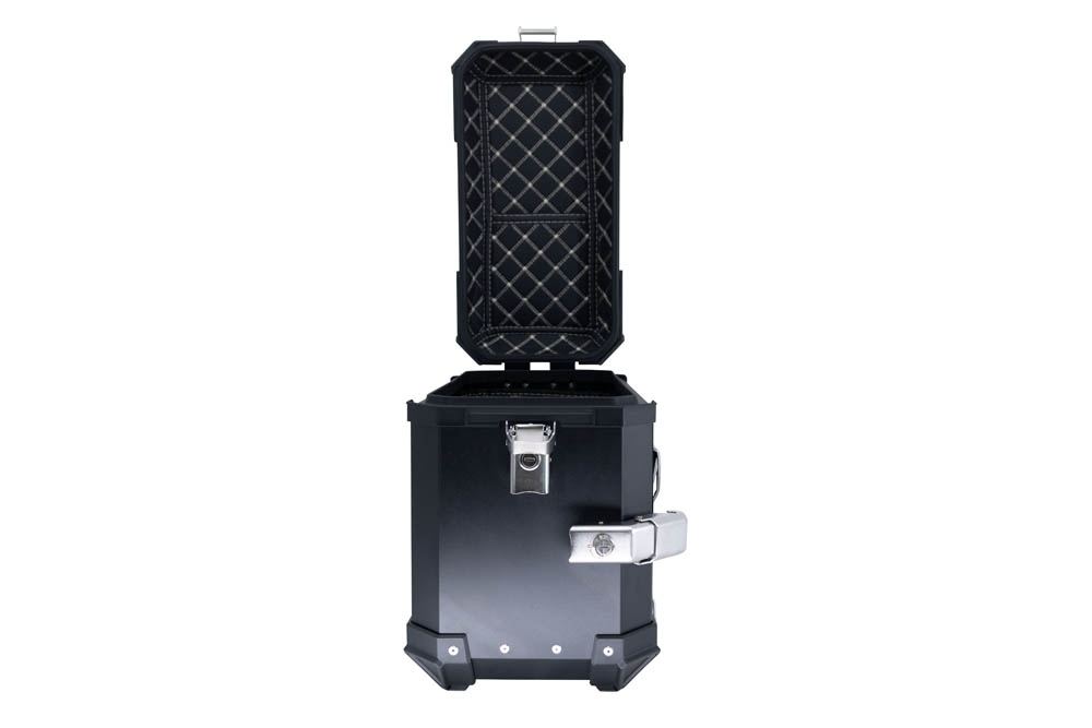 GPR TECH compatible with  Benelli Trk 502 2021/2024 e5 GPR TECH Pair of side cases aluminum made, black color with specific pannier holder Capacity 38 LT. + 38 LT.