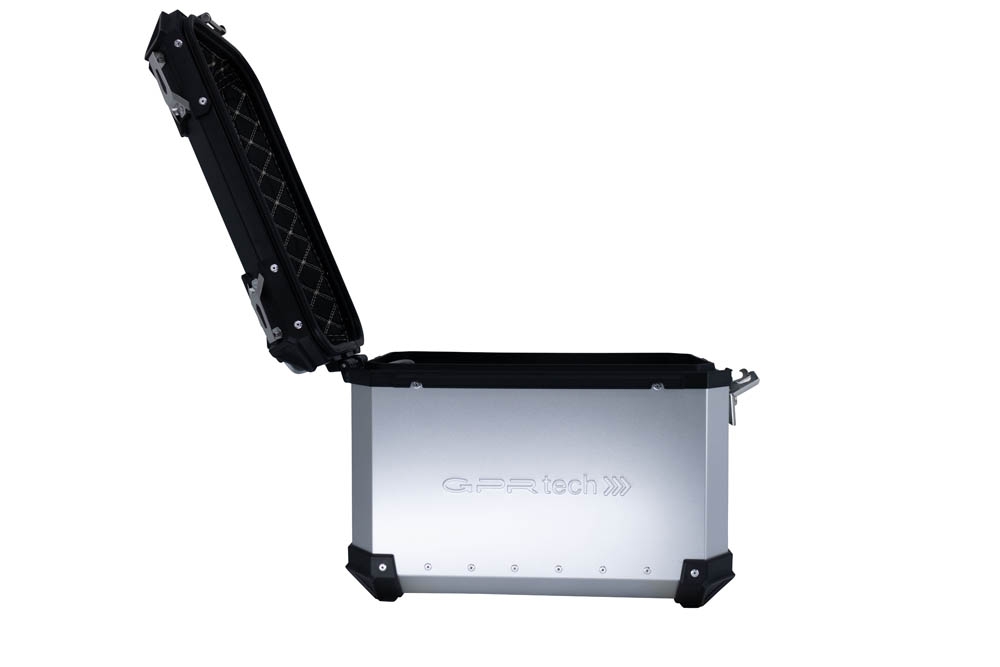 GPR TECH Pair of side cases aluminum made ,no rack included, silver color  Capacity 38 LT. + 38 LT.