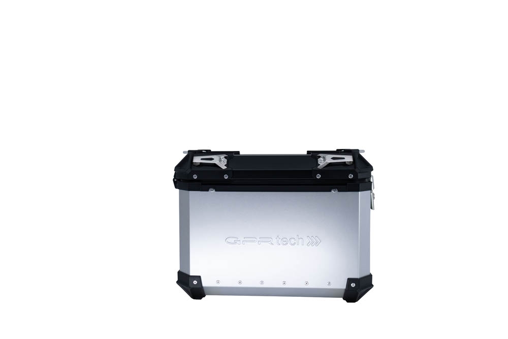 GPR TECH Pair of side cases aluminum made ,no rack included, silver color  Capacity 38 LT. + 38 LT.