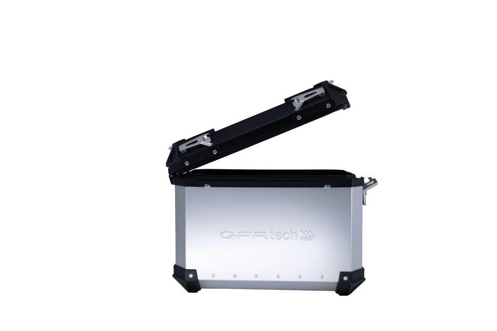GPR TECH Pair of side cases aluminum made ,no rack included, silver color  Capacity 38 LT. + 38 LT.