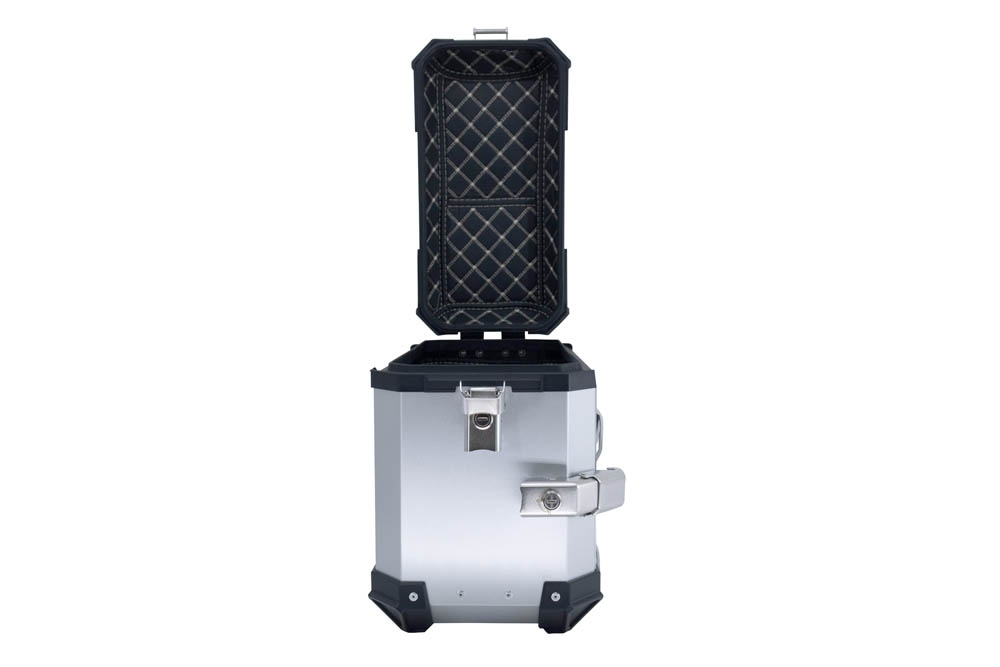 GPR TECH Pair of side cases aluminum made ,no rack included, silver color  Capacity 38 LT. + 38 LT.
