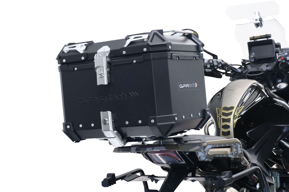 Top case GPR TECH compatible with  Zontes 350 T1 ADV 2022/2024 e5 GPR TECH Top case in aluminum, black color with specific plate included Capacity 35 LT.