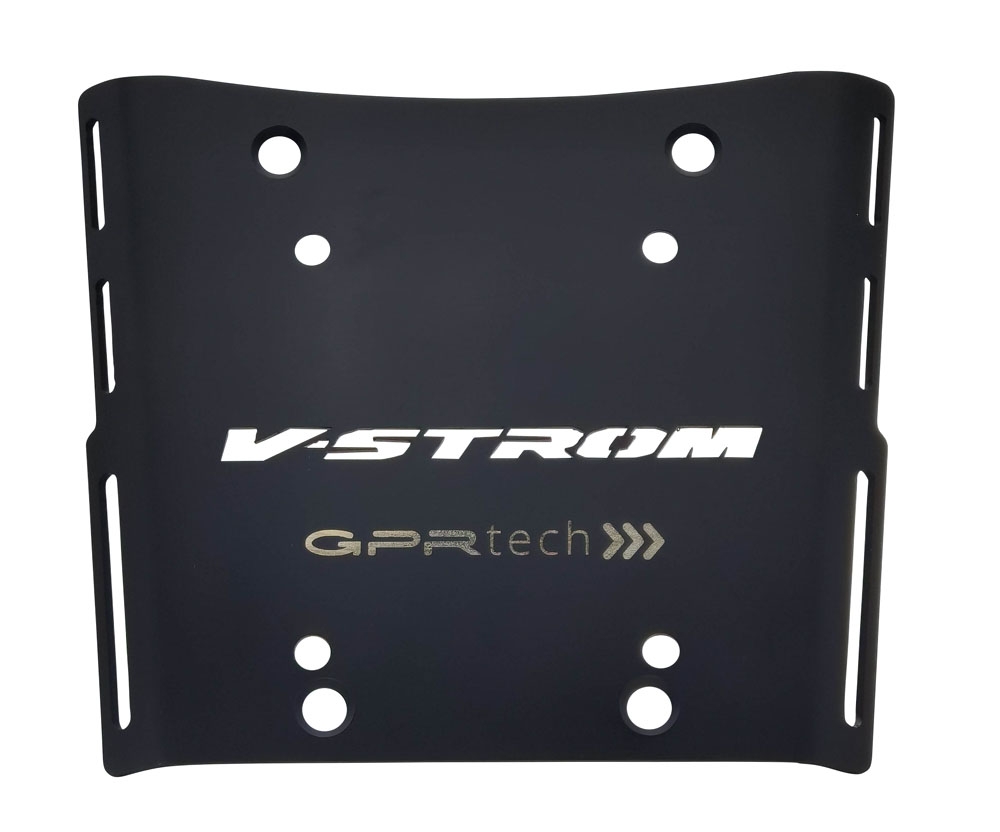 GPR TECH compatible with  Suzuki V-Strom Dl 650 2012/2016 e3 GPR TECH Specific fitting plate Top Case ALPITECH 55 LT compatible with original luggage rack,stainless steel made with 4 anchor points