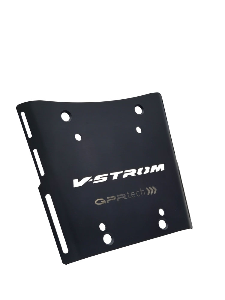 GPR TECH compatible with  Suzuki V-Strom Dl 650 2012/2016 e3 GPR TECH Specific fitting plate Top Case ALPITECH 55 LT compatible with original luggage rack,stainless steel made with 4 anchor points