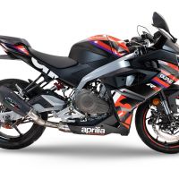 Exhaust compatible with Aprilia RS 457 2024-2025, GP Evo4 Black Titanium, Homologated legal full system exhaust, including removable db killer and catalyst 