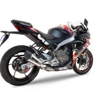 Exhaust compatible with Aprilia RS 457 2024-2025, GP Evo4 Titanium, Homologated legal full system exhaust, including removable db killer and catalyst 