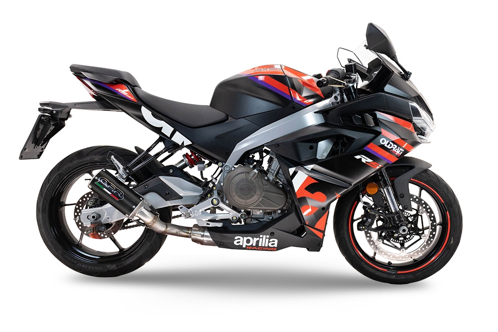 GPR exhaust compatible with  Aprilia RS 457 2024-2025, M3 Black Titanium, Homologated legal full system exhaust, including removable db killer and catalyst 