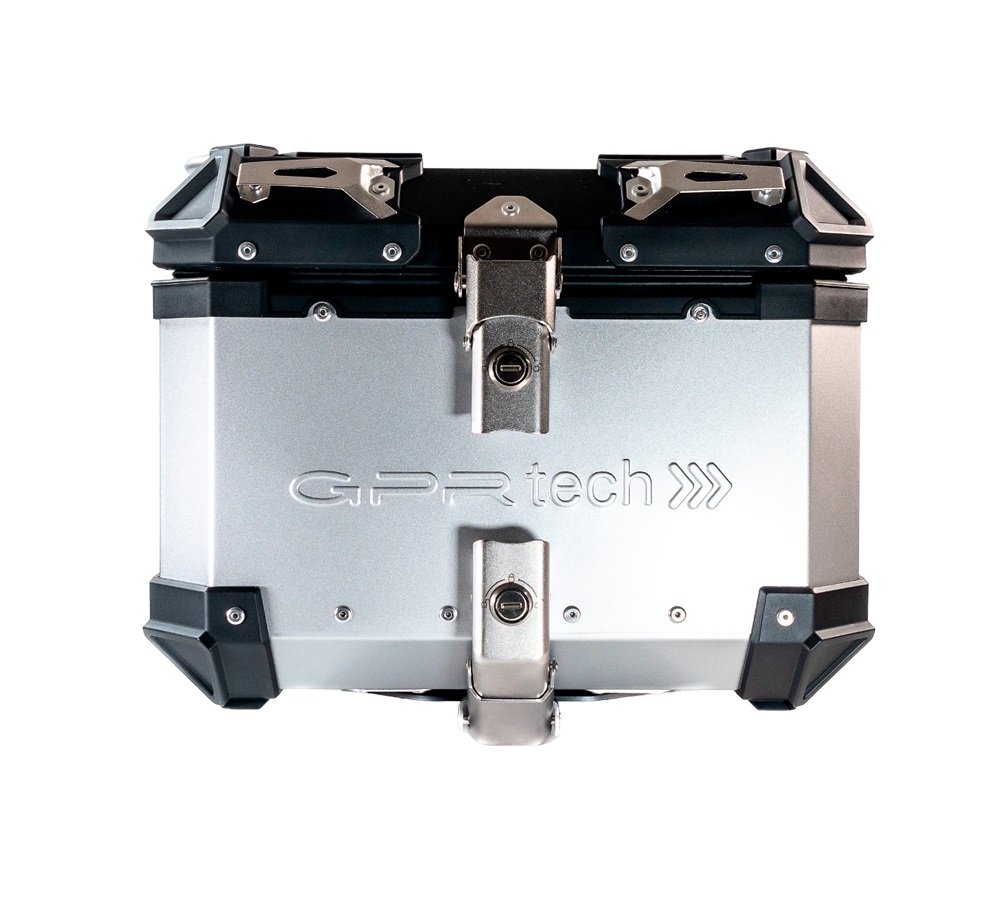 GPR TECH TOP CASE ALPI-TECH 26 LT. SILVER Top case in aluminum,including soft backrest, silver color with universal plate  Capacity 26 LT.