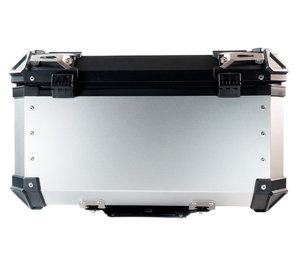 GPR TECH TOP CASE ALPI-TECH 55 LT SILVER Top case in aluminum,including soft backrest, silver color with universal plate  Capacity 55 LT.