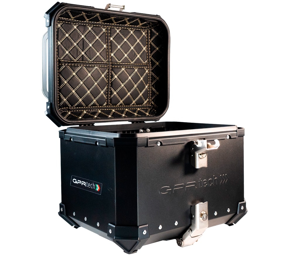 GPR TECH TOP CASE ALPI-TECH 35 LT. BLACK Top case in aluminum, black color with universal plate included Capacity 35 LT.