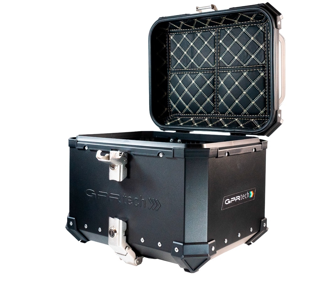 GPR TECH TOP CASE ALPI-TECH 35 LT. BLACK Top case in aluminum, black color with universal plate included Capacity 35 LT.