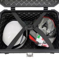 GPR TECH TOP CASE ALPI-TECH 55 LT BLACK Top case in aluminum,including soft backrest, black color with universal plate  Capacity 55 LT.