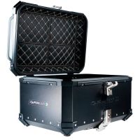 GPR TECH TOP CASE ALPI-TECH 55 LT BLACK Top case in aluminum,including soft backrest, black color with universal plate  Capacity 55 LT.