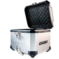 GPR TECH TOP CASE ALPI-TECH 45 LT. SILVER Top case in aluminum,including soft backrest, silver color with universal plate  Capacity 45 LT.