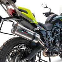 Exhaust compatible with Benelli Trk 702 X 2023-2024, Dual Inox, Homologated legal slip-on exhaust including removable db killer and link pipe 