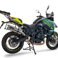 Exhaust compatible with Benelli Trk 702 X 2023-2024, Dual Inox, Homologated legal slip-on exhaust including removable db killer and link pipe 