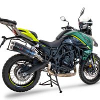 Exhaust compatible with Benelli Trk 702 X 2023-2024, Dual Poppy, Homologated legal slip-on exhaust including removable db killer and link pipe 