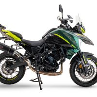 Exhaust compatible with Benelli Trk 702 2023-2024, Furore Evo4 Nero, Homologated legal slip-on exhaust including removable db killer and link pipe 