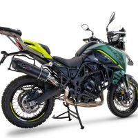 Exhaust compatible with Benelli Trk 702 2023-2024, Furore Evo4 Nero, Homologated legal slip-on exhaust including removable db killer and link pipe 