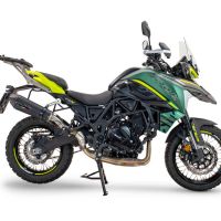 Exhaust compatible with Benelli Trk 702 X 2023-2024, GP Evo4 Black Titanium, Homologated legal slip-on exhaust including removable db killer and link pipe 