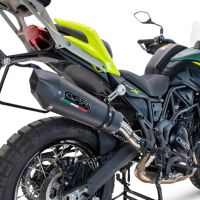 Exhaust compatible with Benelli Trk 702 X 2023-2024, GP Evo4 Black Titanium, Homologated legal slip-on exhaust including removable db killer and link pipe 