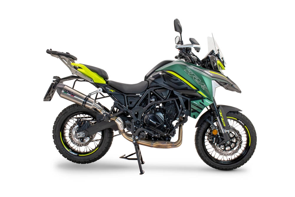 Exhaust compatible with Benelli Trk 702 2023-2024, GP Evo4 Titanium, Homologated legal slip-on exhaust including removable db killer and link pipe 