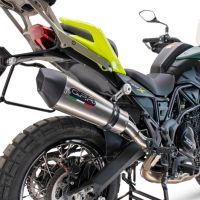 Exhaust compatible with Benelli Trk 702 2023-2024, GP Evo4 Titanium, Homologated legal slip-on exhaust including removable db killer and link pipe 