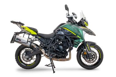 GPR exhaust compatible with  Benelli Trk 702 X 2023-2024, Sonic Titanium, Homologated legal slip-on exhaust including removable db killer and link pipe 