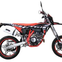 Exhaust compatible with Beta RR 125 4T Motard 2021-2024, Albus Evo4, Slip-on exhaust legal for UK and non-EU markets including link pipe and removable db killer 