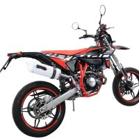 Exhaust compatible with Beta RR 125 4T Motard 2021-2024, Albus Evo4, Slip-on exhaust legal for UK and non-EU markets including link pipe and removable db killer 